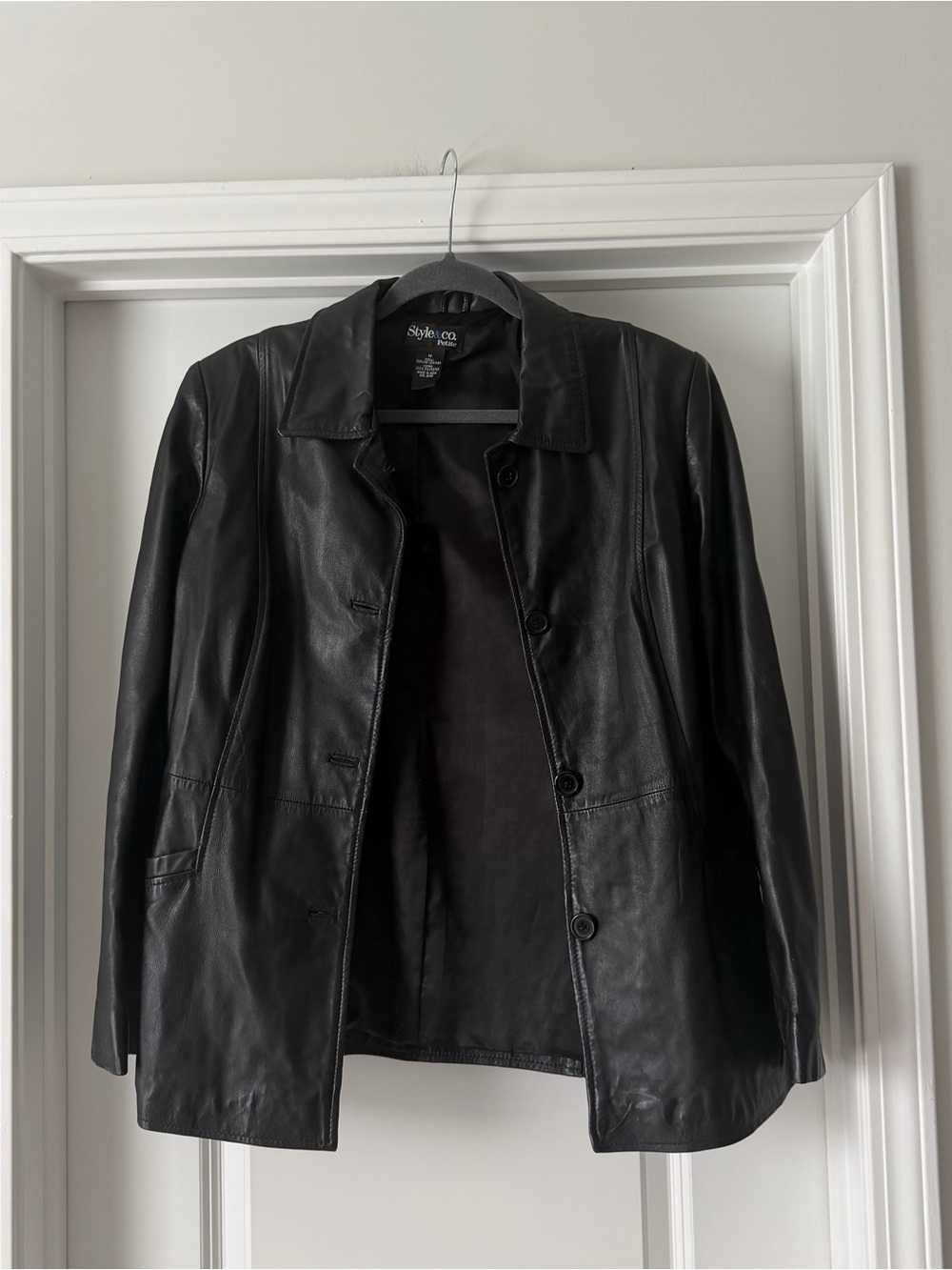 Style & Co Black Leather Jacket